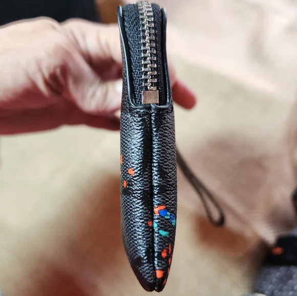 Coach Black Sierra Bird Limited Edition Coated Canvas Wristlet - Picture 9 of 10